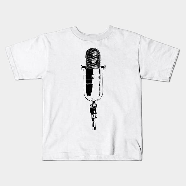 hip hop microphone Kids T-Shirt by Lamink